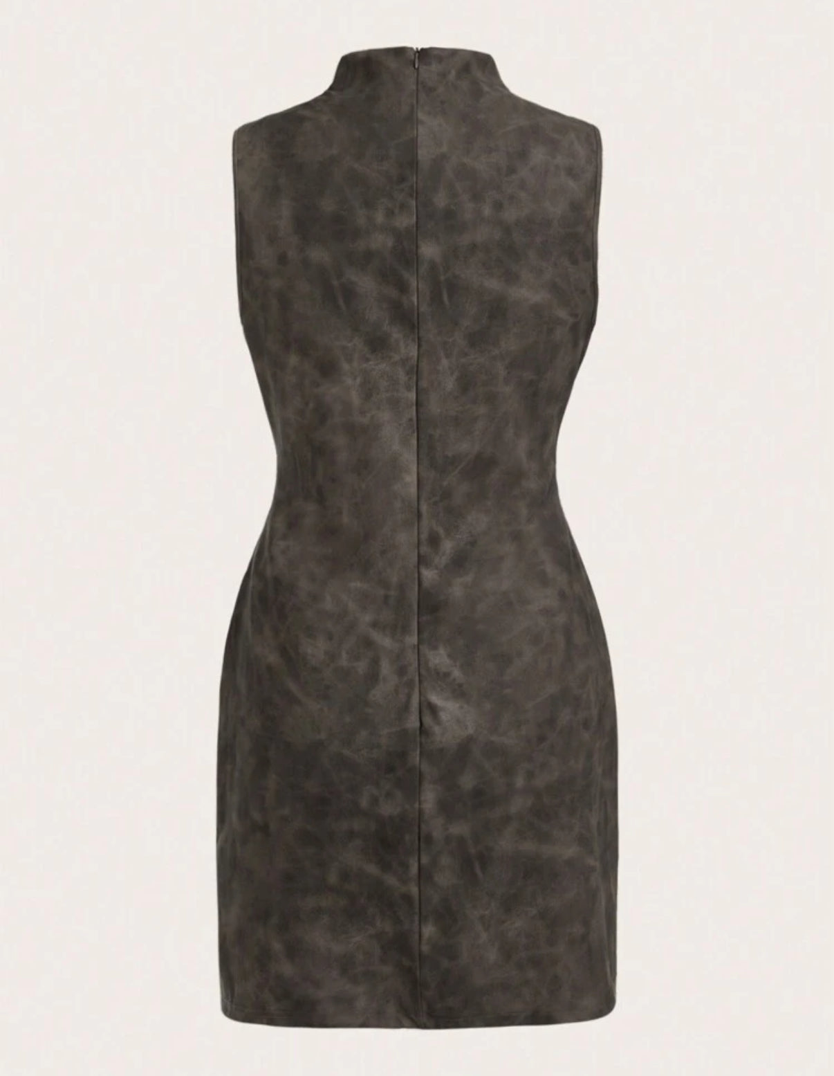 Grey PU Mini Dress