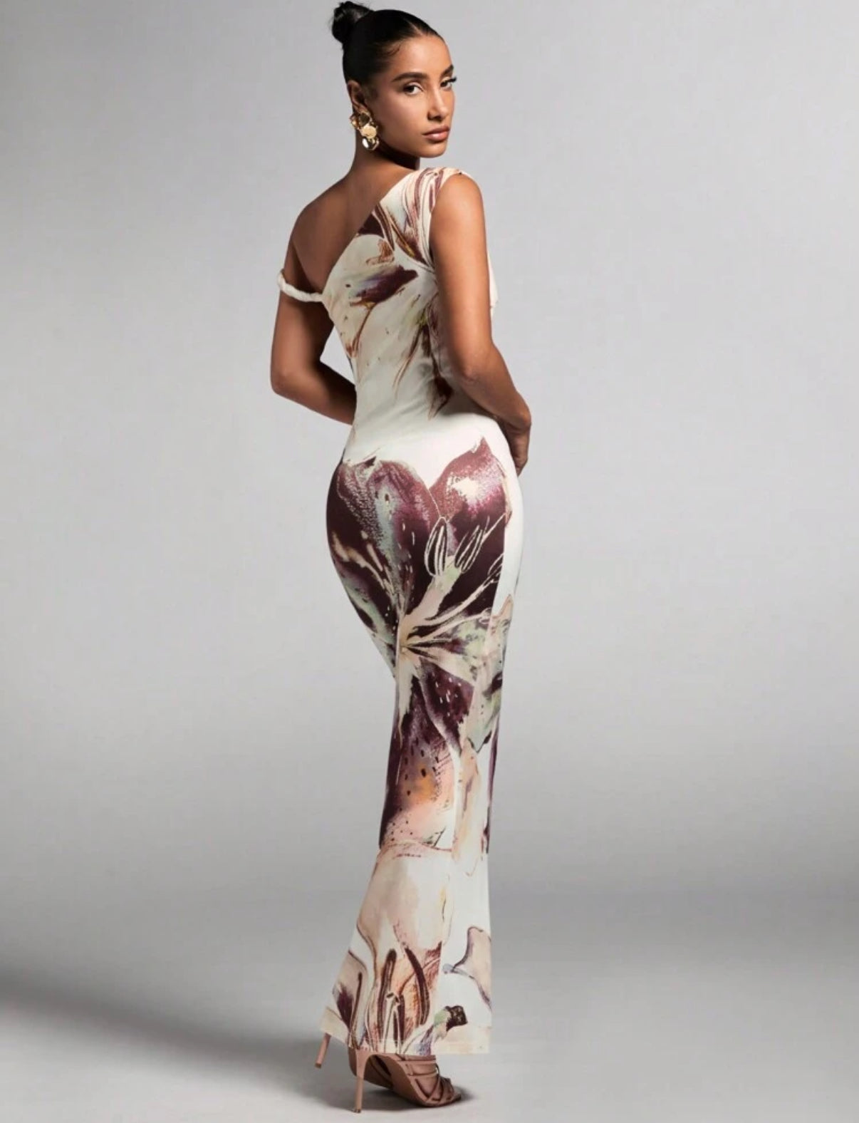 Brown Floral Maxi Dress