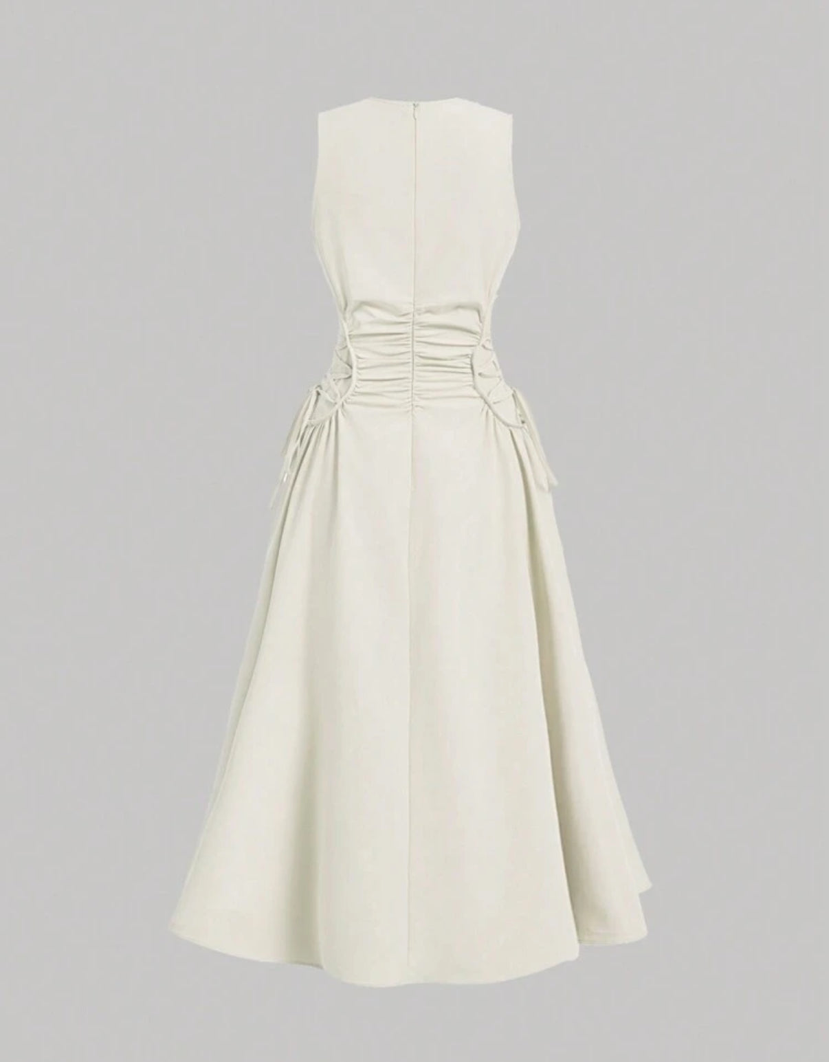 Cream Side Tie Maxi Dress
