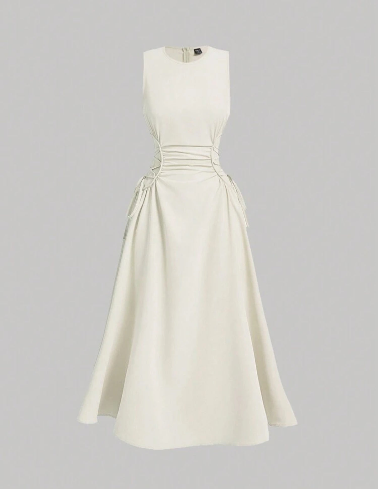 Cream Side Tie Maxi Dress