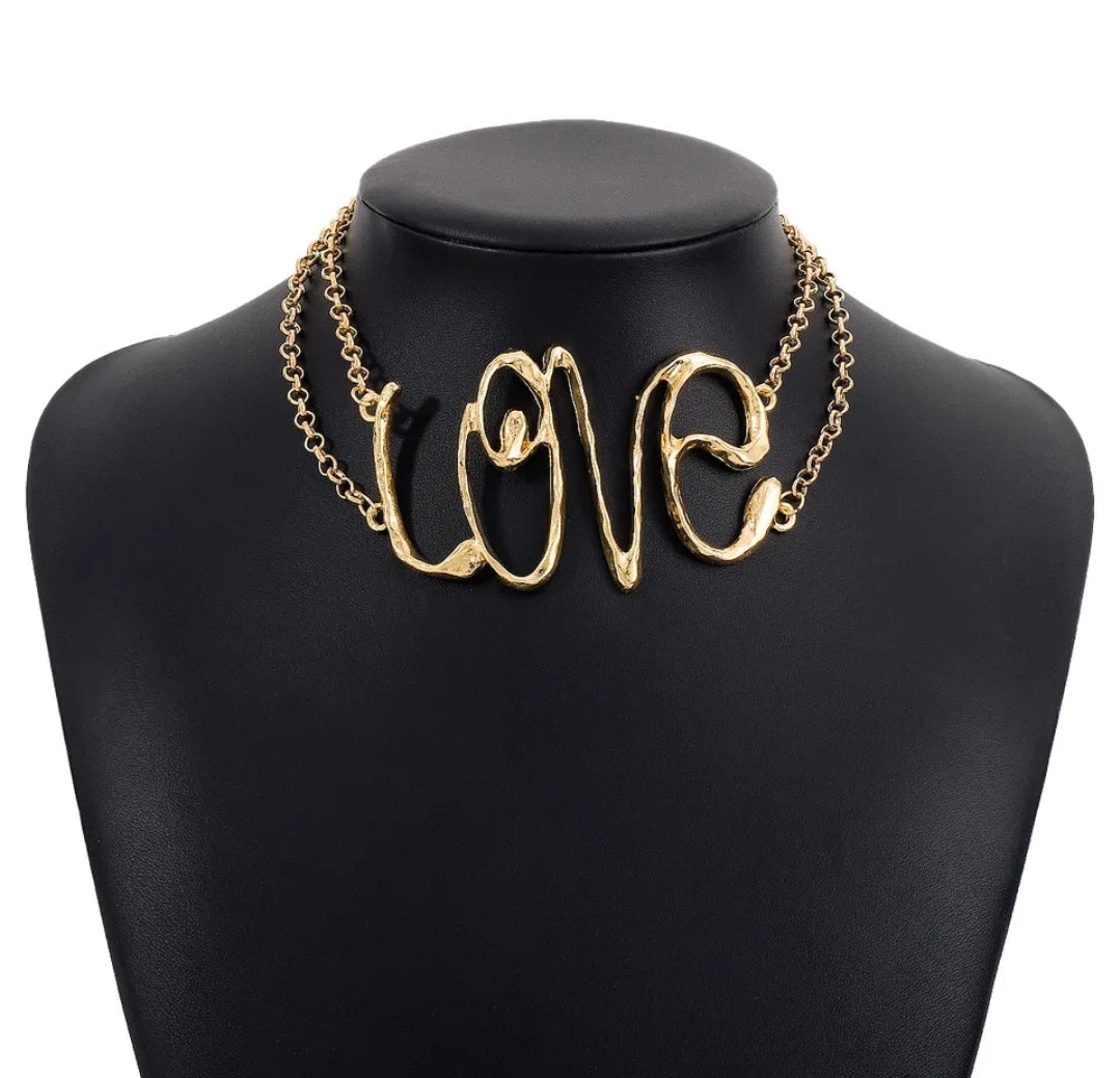 'Love' Gold Choker