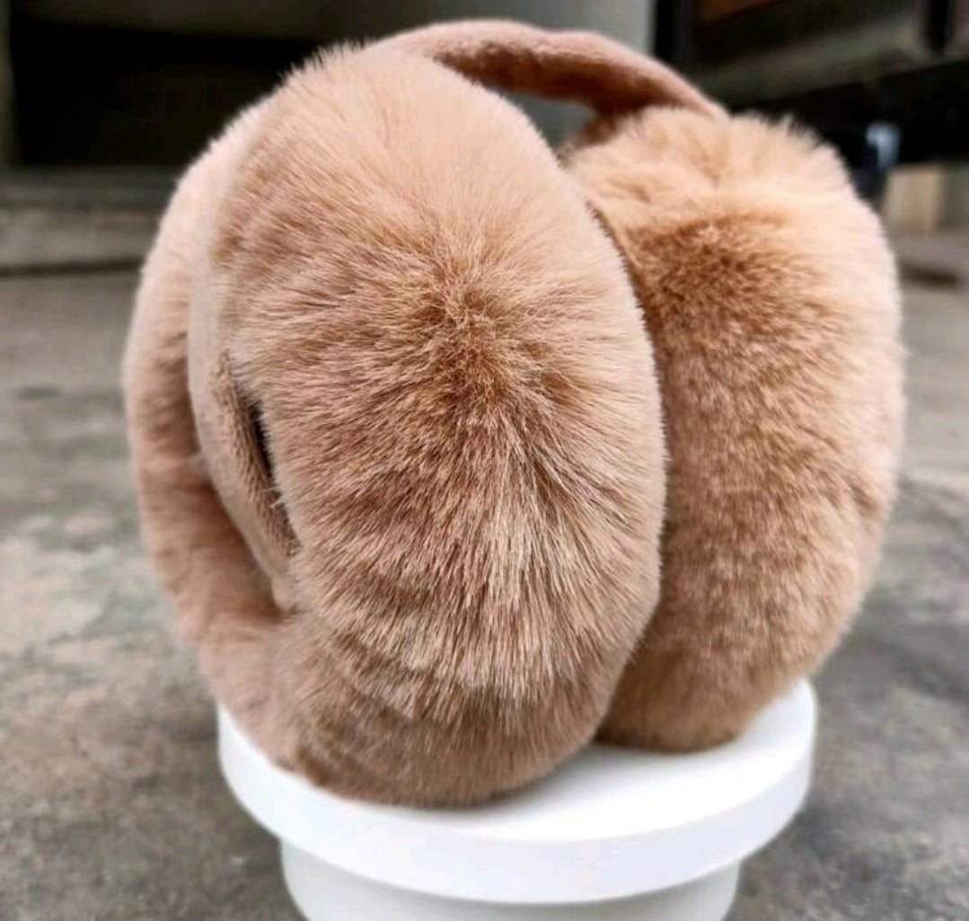 Khaki Foldable Fluffy Earmuffs