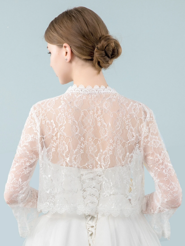 White Lace Shrug Bolero For Wedding Dress, Party Dress Shawl Wrap, Wedding Party Dress Shrug