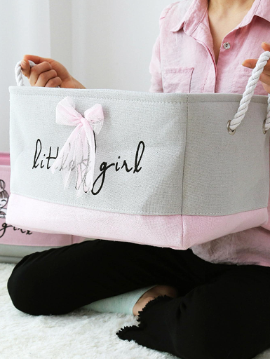 Pink Ballerina Laundry Storage Basket