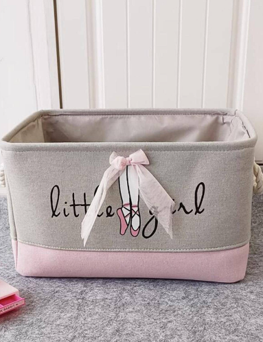 Pink Ballerina Laundry Storage Basket