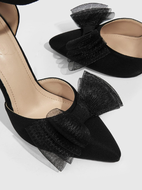 Black 'Bow-Tastic' Bridal Heels