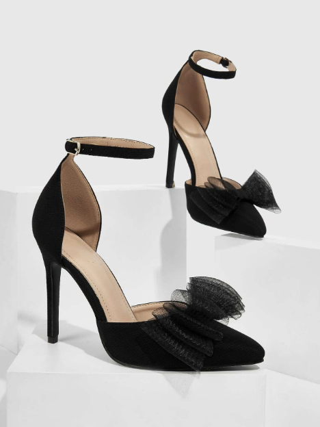 Black 'Bow-Tastic' Bridal Heels