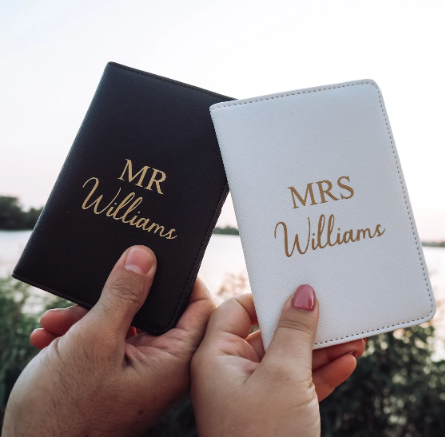 Mr & Mrs Personalised Passport Holders & Luggage Tags