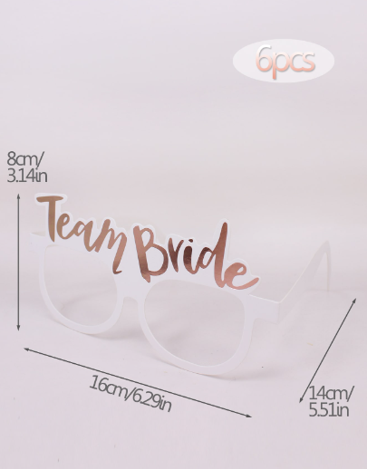 Team Bride Prop Glasses 6pk