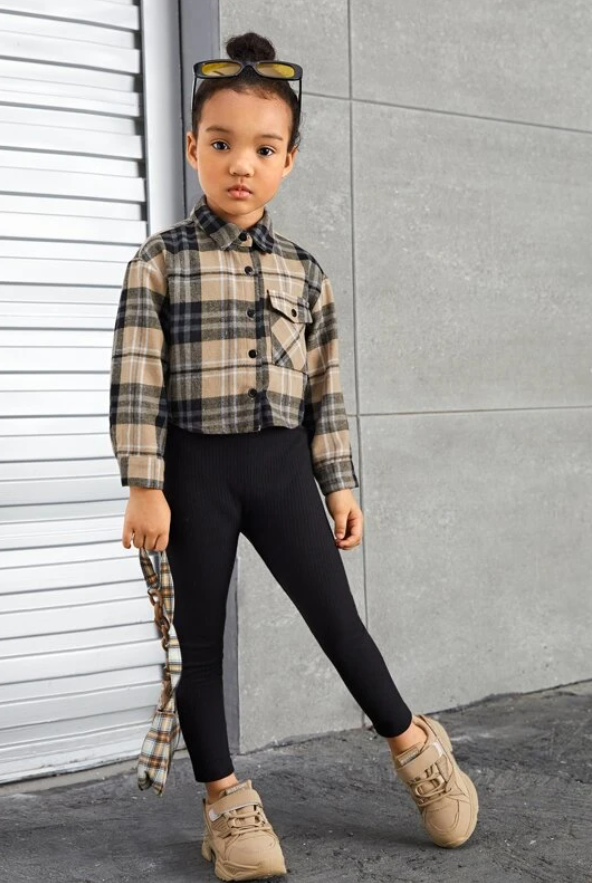 Kids Checked Jacket & Jumpsuit 2 Piece Set