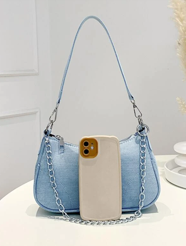 Light Denim Baguette Bag