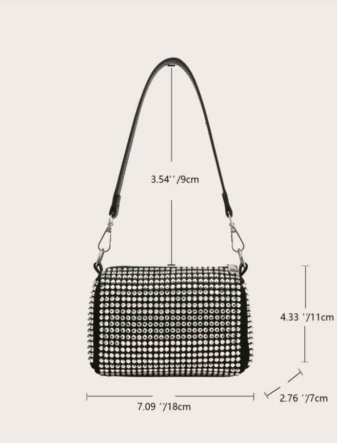 Crystal Bling Mini Bowler Handbag