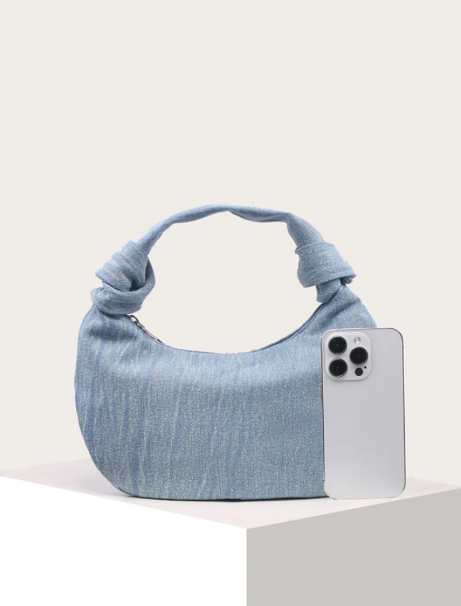 Denim Look Hobo Handbag