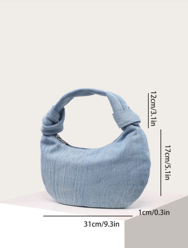 Denim Look Hobo Handbag