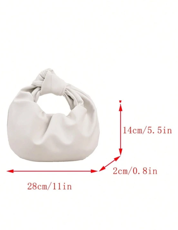 White Knotted Hobo Handbag