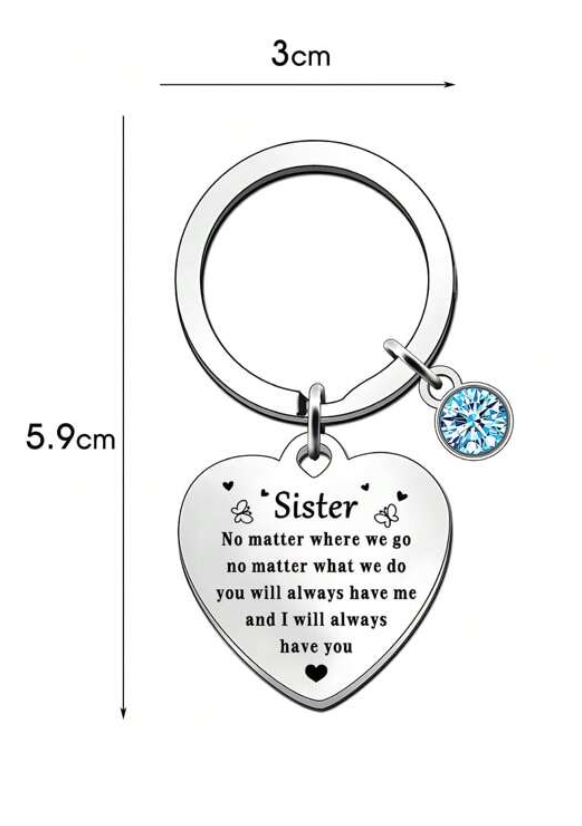 Silver Sister No Matter Keyring