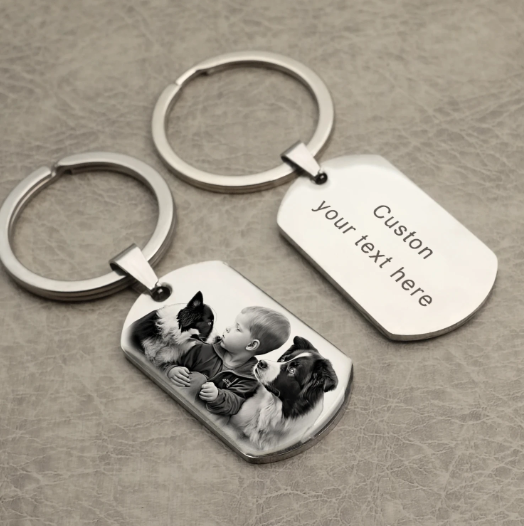 Custom Personalised Pet Memorial Keychain Keyring