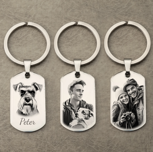 Custom Personalised Pet Memorial Keychain Keyring
