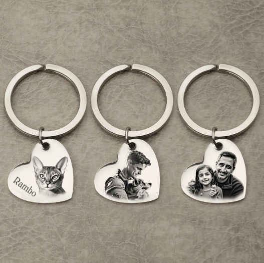 Custom Personalised Pet Memorial Keychain Keyring