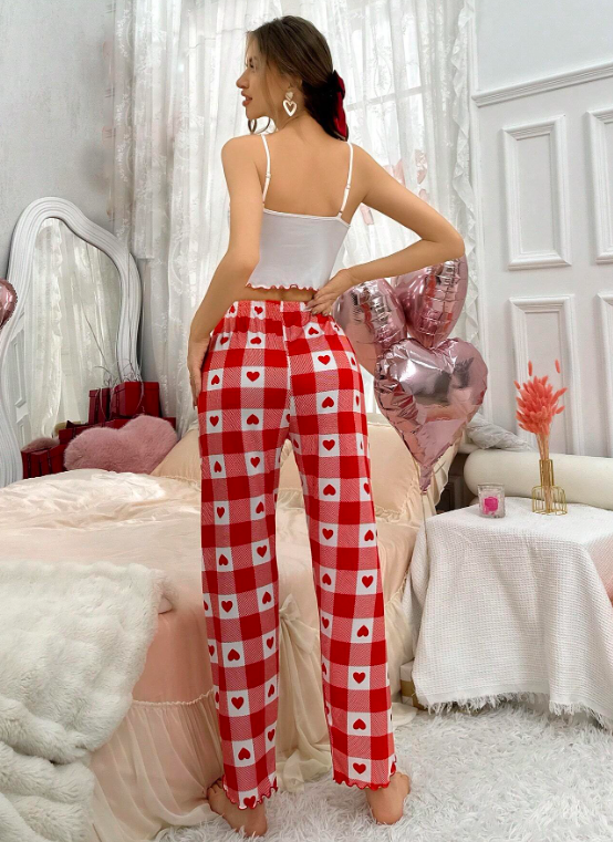 Red & White Sweet Heart Valentines Pyjamas