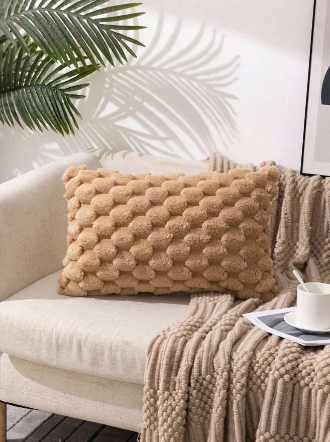 Khaki Bubble Pillow Cushion Cover