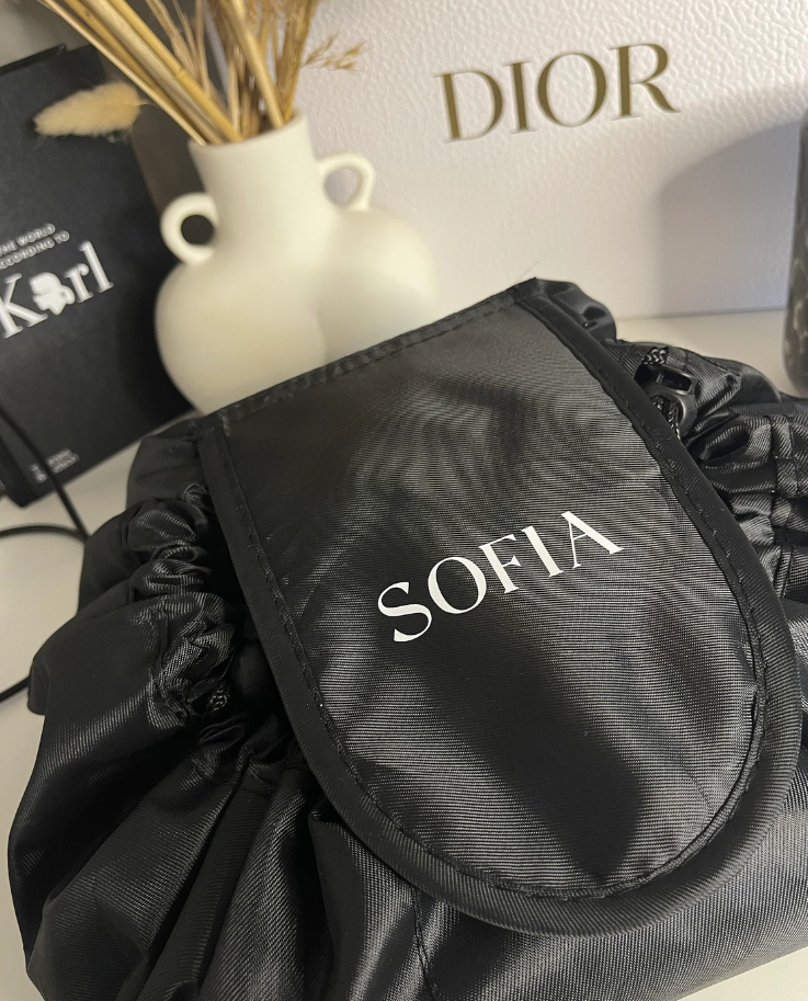 Personalised Water Resistant Travel Drawstring Makeup Bag