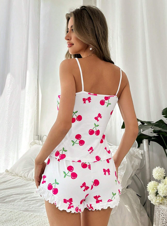 Cherry Bow Short Pyjama Set