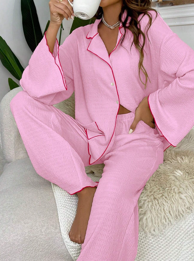 Pink Lulu Long Sleeve Pyjama Set