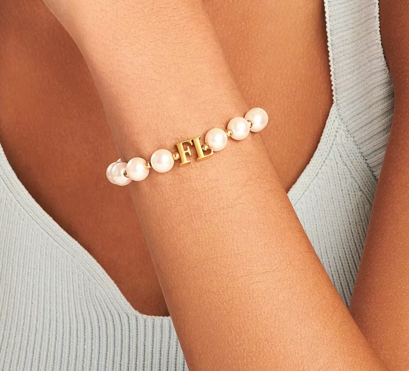 Felicity Personalised Initial Pearl Bracelet