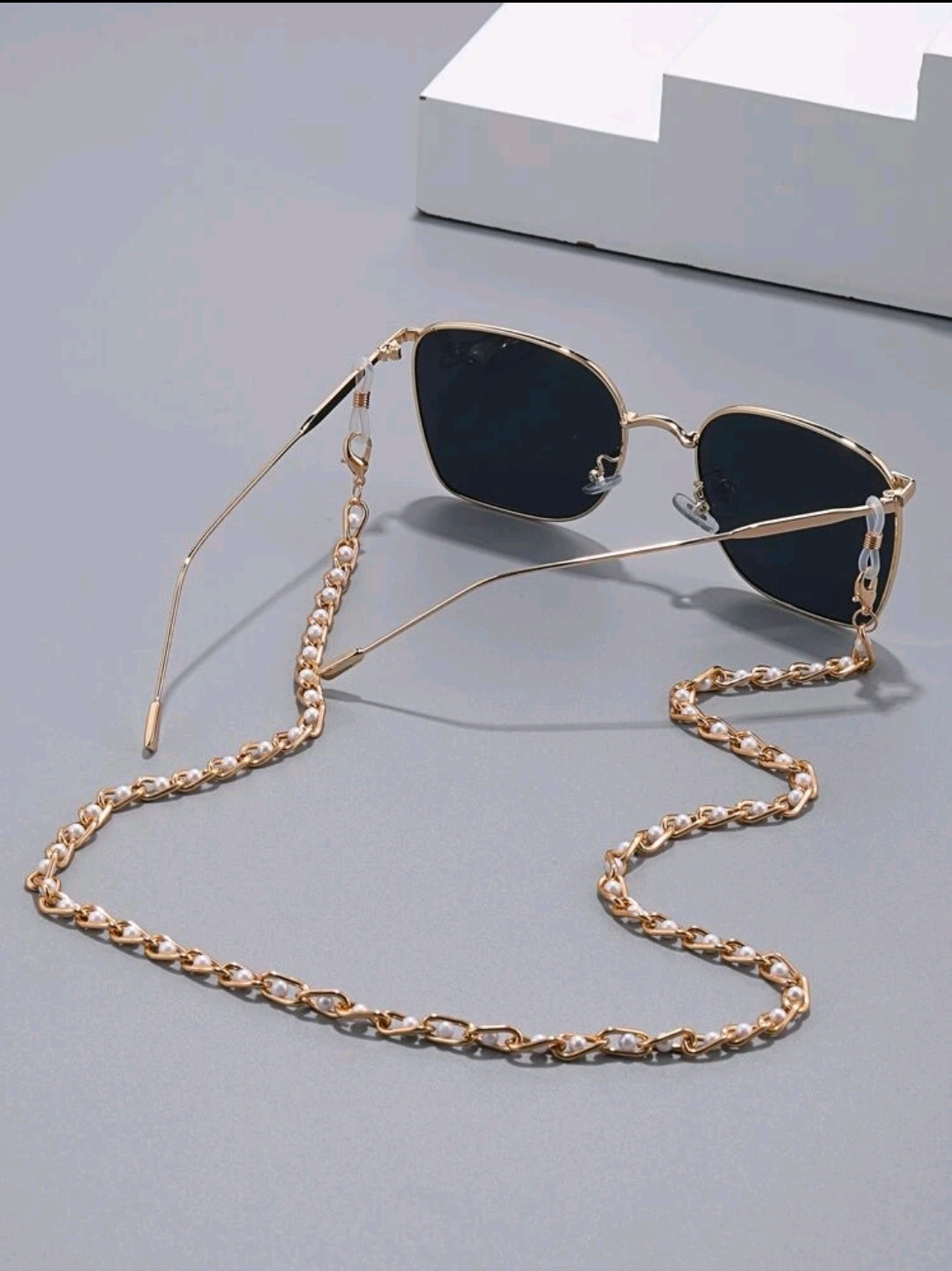 White & Gold Chain Sunglasses