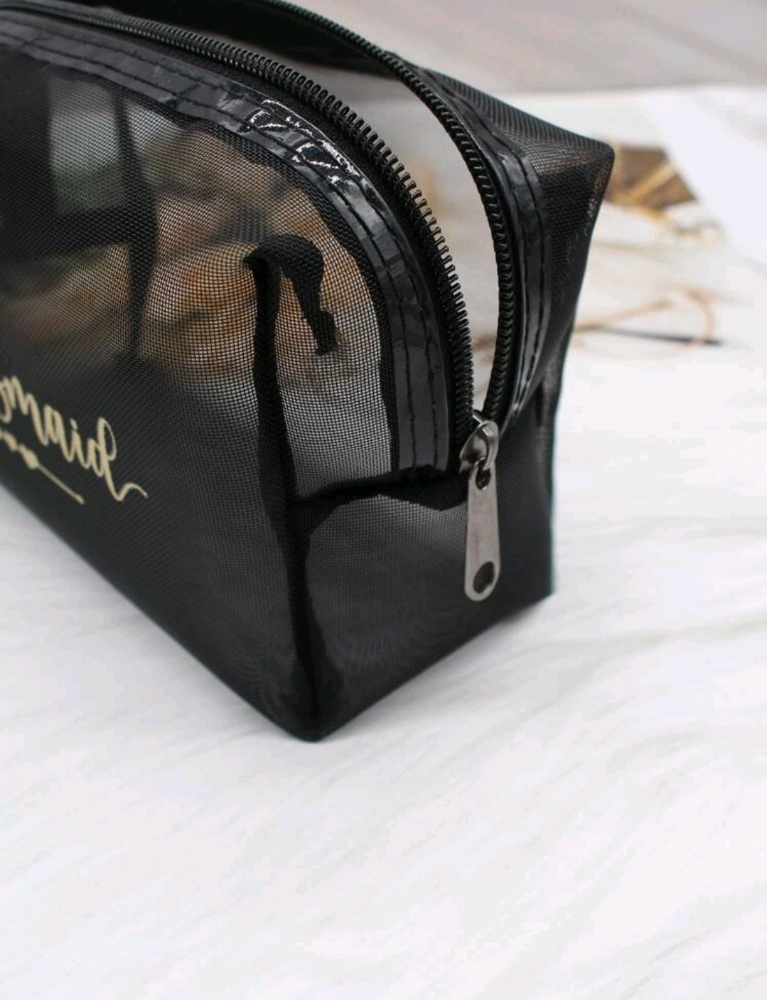 Bridesmaid Black Makeup Bag