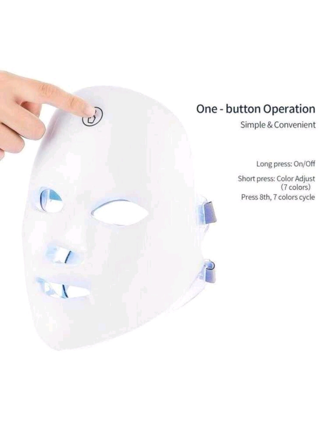 7 Colors LED Light Photon Facial Mask Therapy Skin Acne Wrinkle Beauty Machine
