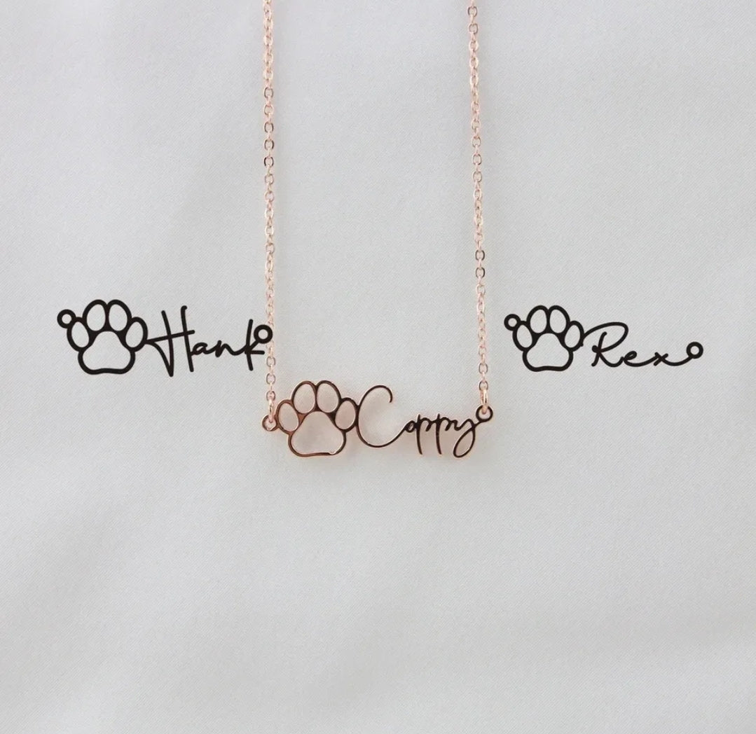Personalised Dog Paw Print Necklace
