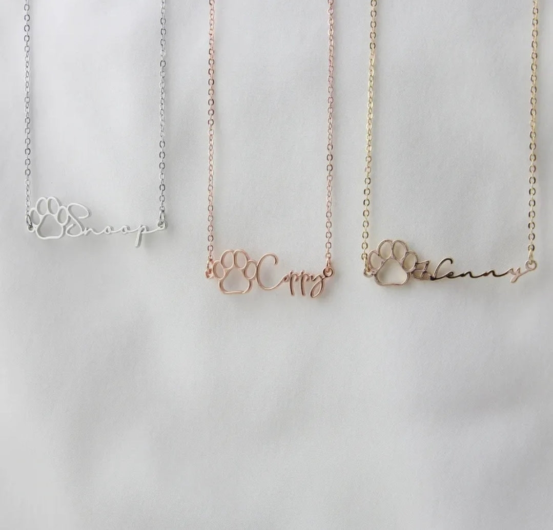 Personalised Dog Paw Print Necklace