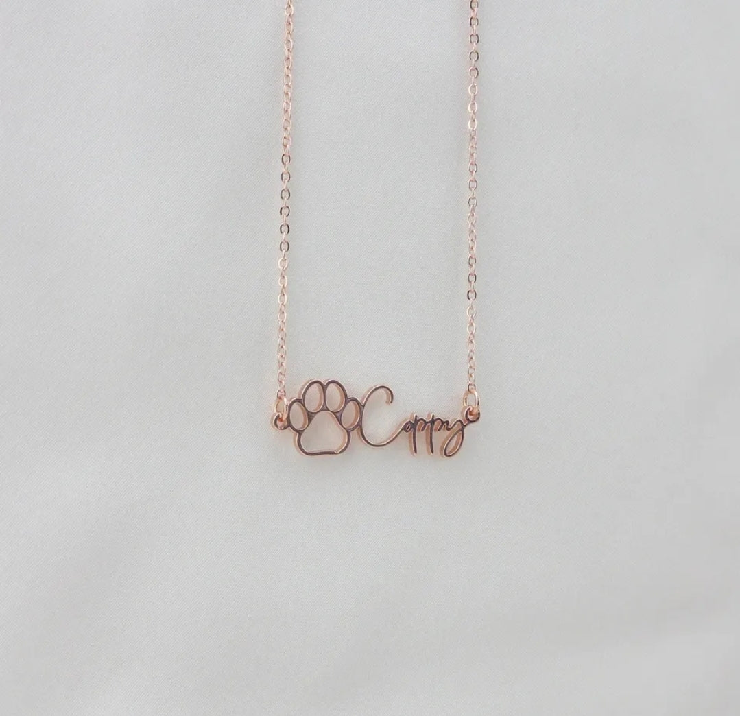 Personalised Dog Paw Print Necklace