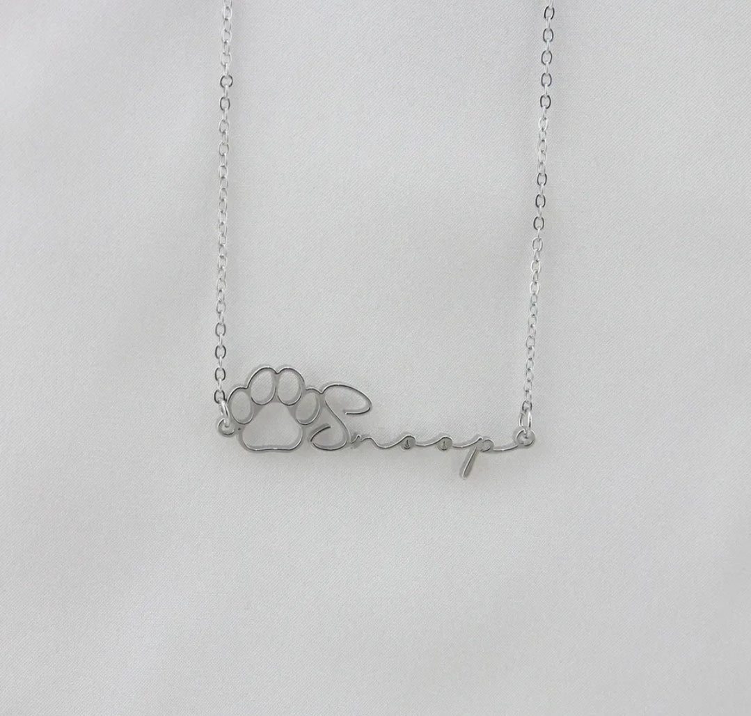 Personalised Dog Paw Print Necklace
