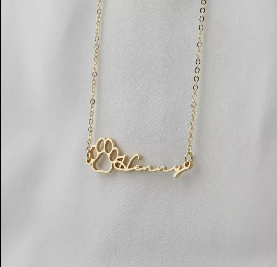 Personalised Dog Paw Print Necklace