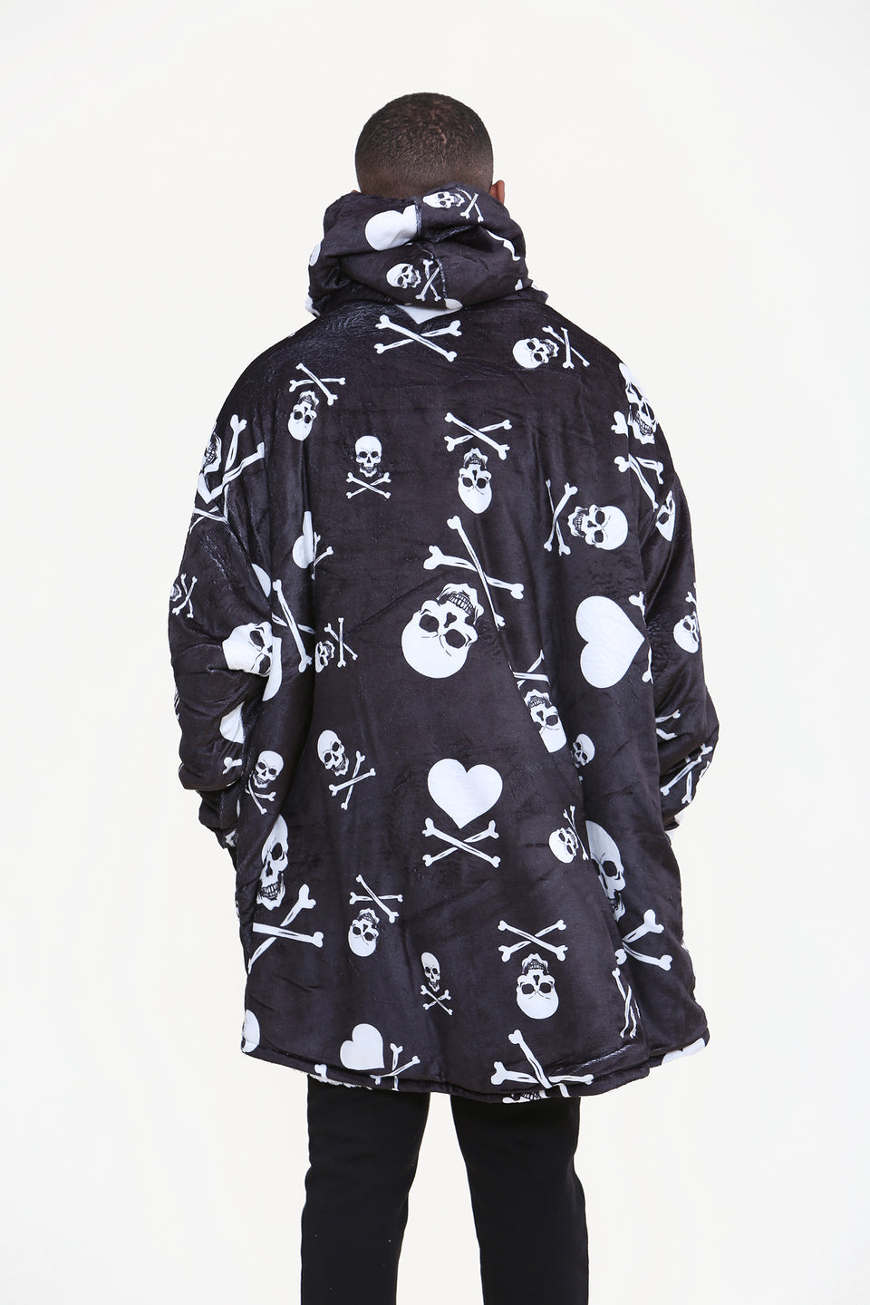 Skull Oodie Style Fleece Oversized Blanket Hoodie - Adults