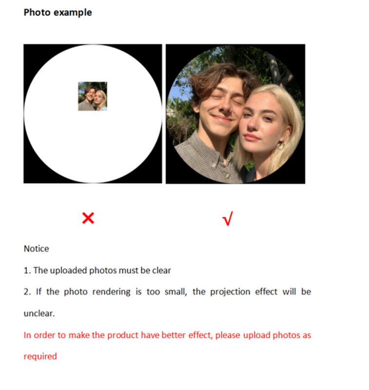 Personalised Photo Projection Heart of Rose Ring