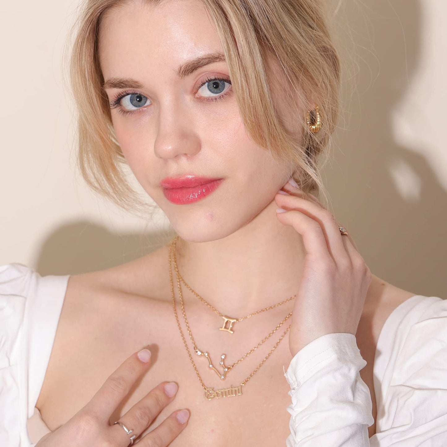 Gold 3 Piece Zodiac Sign Necklaces