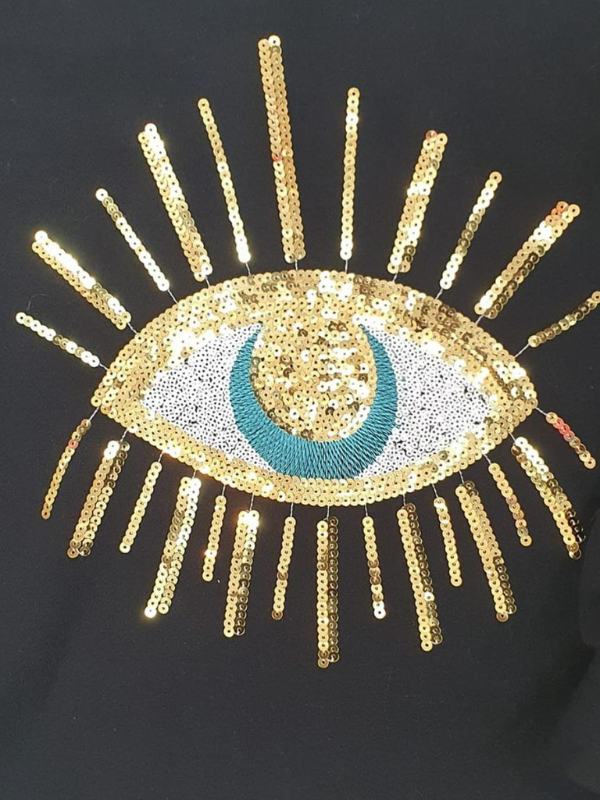 Black Sequin Eye Hoodie
