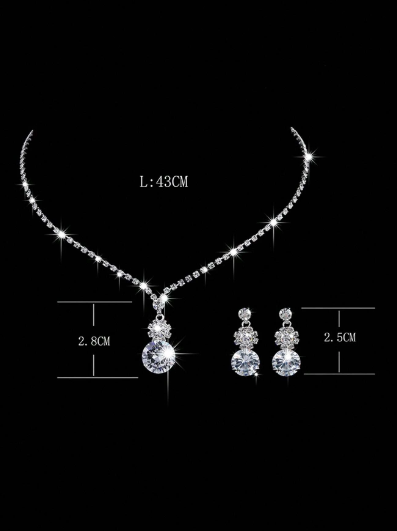 2 Piece Zinc Alloy Necklace & Earrings Bridal Set