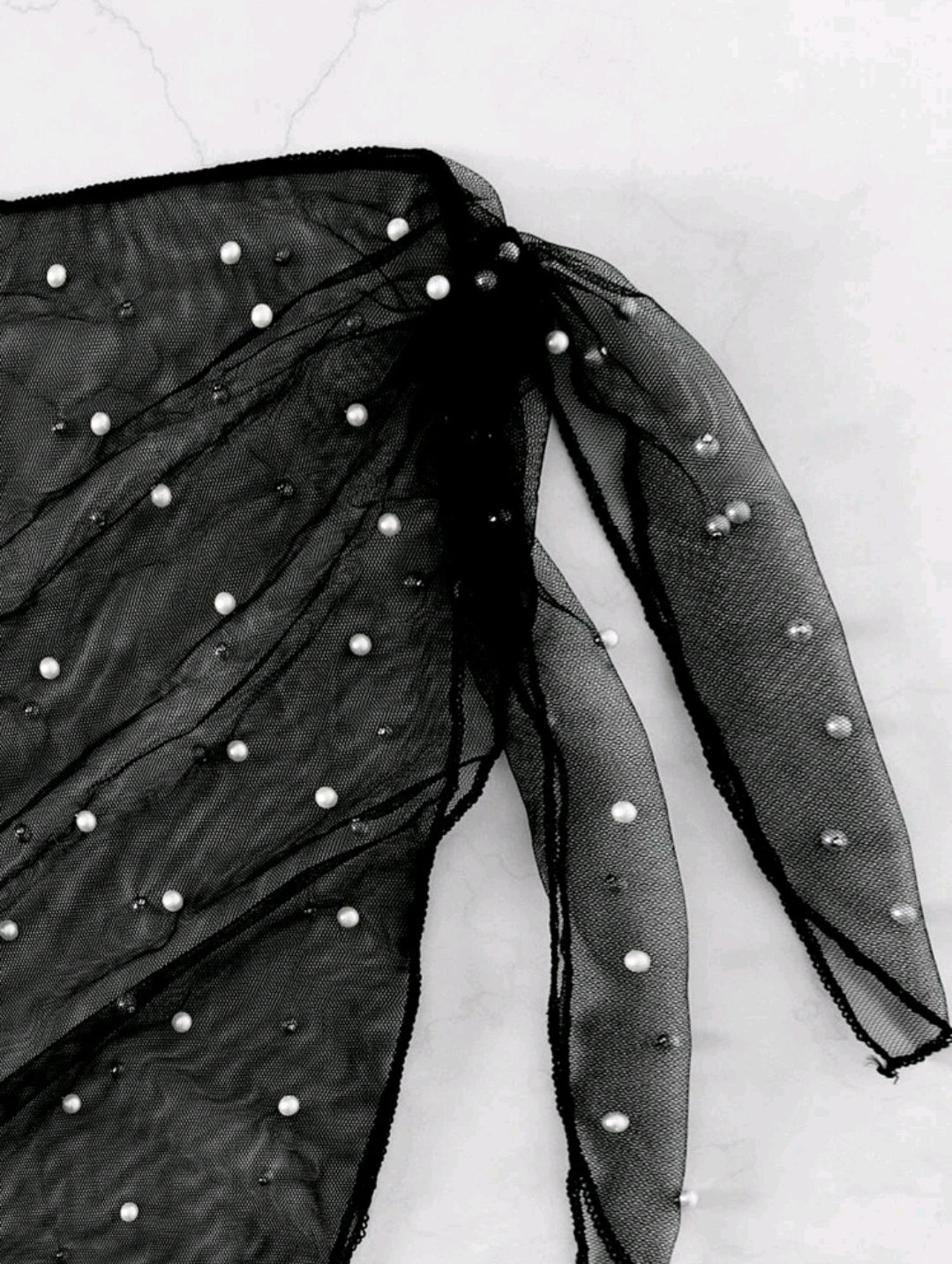 Black Pearly Mini Sarong