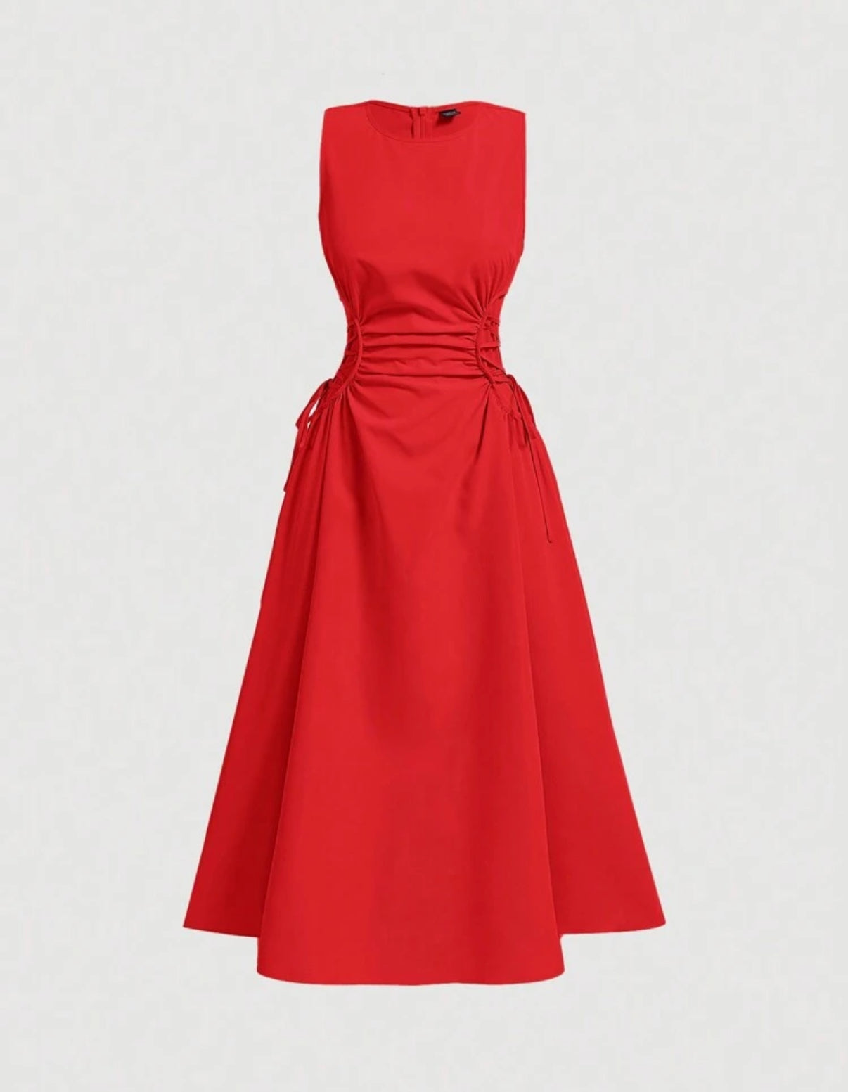 Red Side Tie Maxi Dress