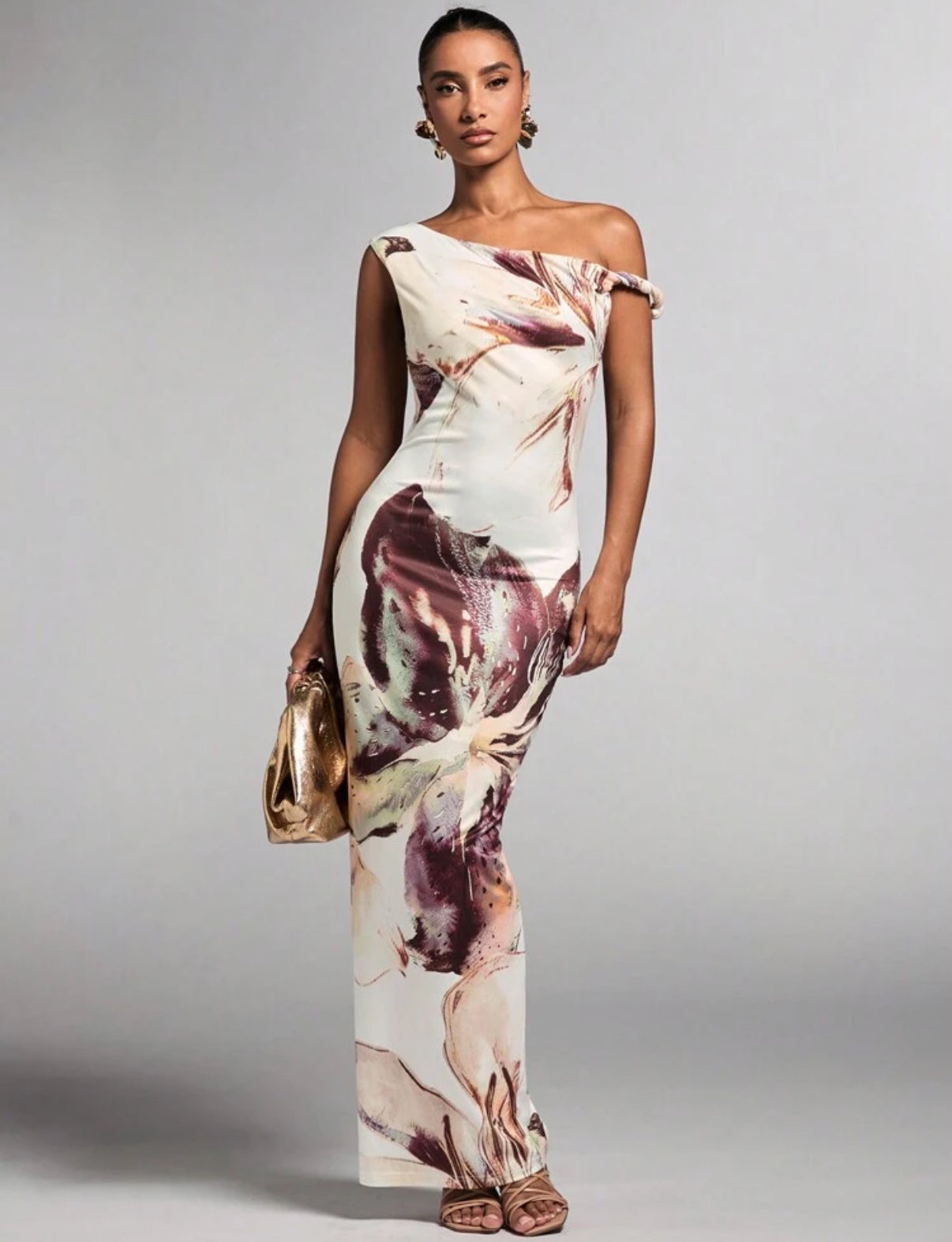 Brown Floral Maxi Dress