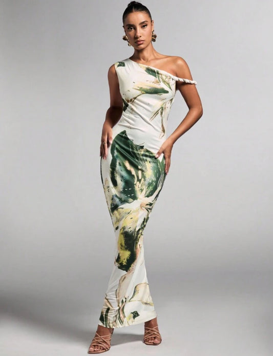 Green Floral Maxi Dress