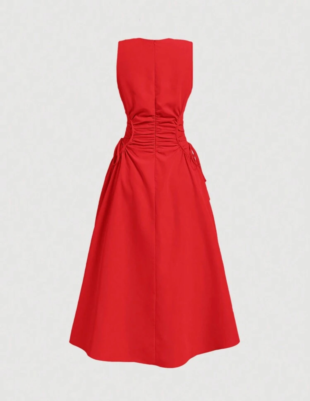 Red Side Tie Maxi Dress