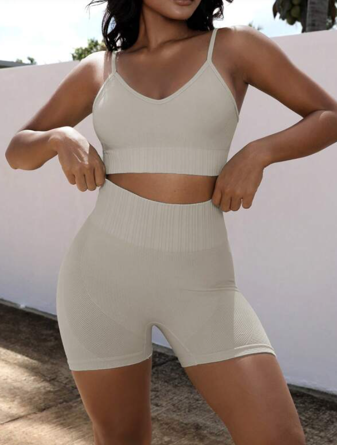 Gym Bunny Grey Nikki Short Gym Set