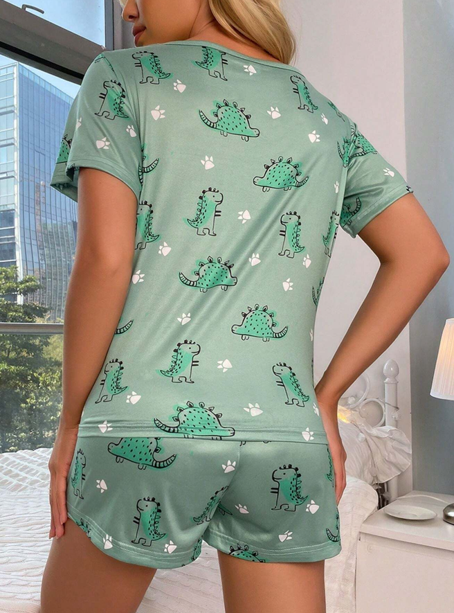 Green Dinosaur Short Pyjamas