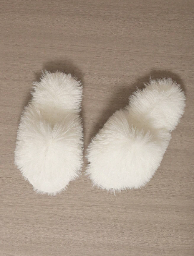White Fluffy Slippers